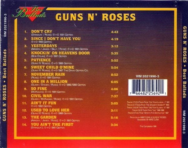 guns n roses best of album guns n roses best of album
